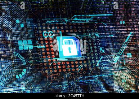 Secure data processing concept Stock Photo