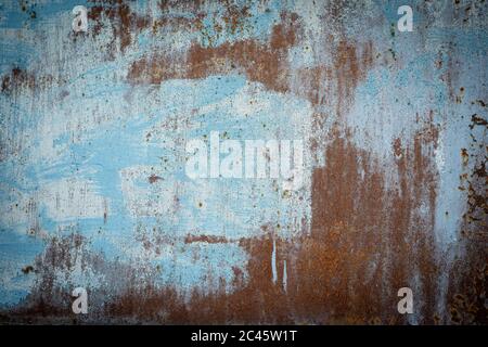 blue and turquoise background of rusty metal Stock Photo