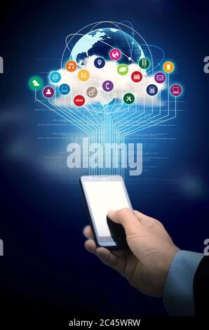 Internet multimedia smart phone Stock Photo
