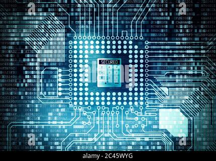 Secure Data Processing Stock Photo