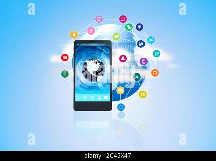 Internet multimedia smart phone Stock Photo