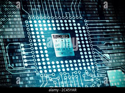 Secure Data Processing Stock Photo