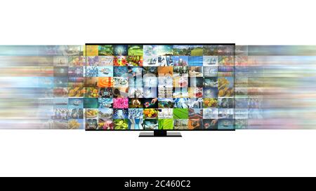 Internet broadband connection and smart TV concept Stock Photo