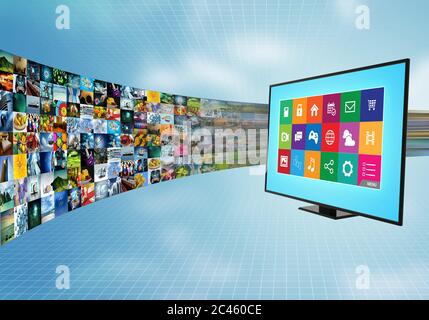Internet broadband and streaming multimedia entertainment Stock Photo