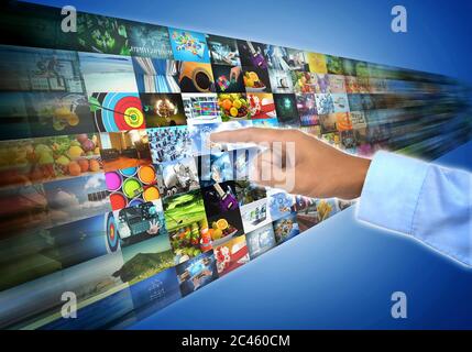Internet broadband and multimedia streaming entertainment Stock Photo