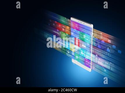 Internet multimedia on smart phone Stock Photo