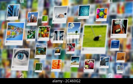 Internet Image and Picture sharing concept Stock Photo