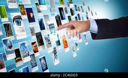 Internet Image and Picture sharing concept Stock Photo