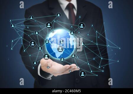 Internet social network or worldwide social media concept Stock Photo