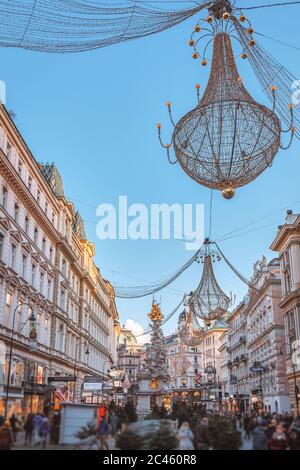 City scene of streets of Vienna - Am Graben Stock Photo