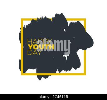Vintage template card of International Youth Day for banner, brochure, flyer, greeting, invitation, cover. Design Elements for poster. Vector Stock Vector