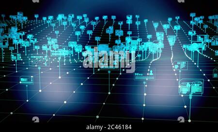 Internet digital data storage and management concept Stock Photo