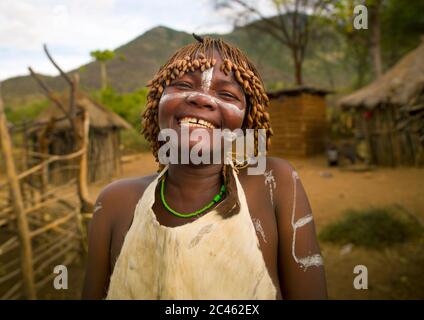Tharaka woman wearing a traditional wig, Nairobi county, Mount kenya, Kenya Stock Photo