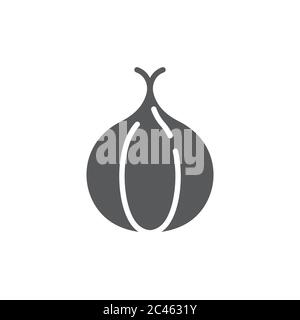 Onion vector icon symbol isolated on white background Stock Vector