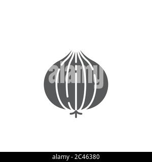 Onion vector icon symbol isolated on white background Stock Vector