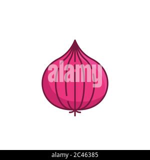 Onion vector icon symbol isolated on white background Stock Vector