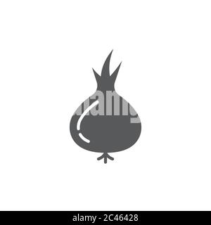 Onion vector icon symbol isolated on white background Stock Vector