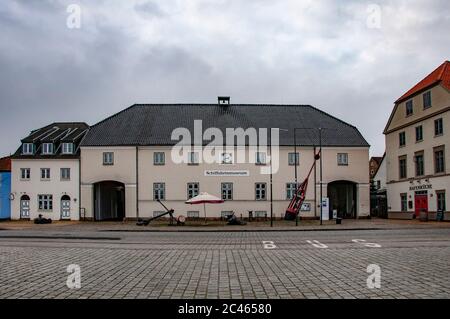 FLENSBURG. GERMANY. JANUARY 26 2020 Marine Shipping Museum Empty square Stock Photo