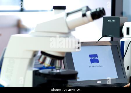 MEXICO CITY - January 29, 2014: Carl Zeiss brand event 'We make it visible' in Mexico.  ZEISS, is a German manufacturer of optical systems, medical de Stock Photo