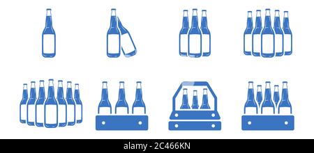 Bottles icons set isolated on white background Stock Vector