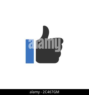 Like or Thumbs Up flat icon isolated on white background. Stock Vector