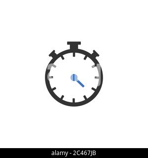 Stopwatch flat icon isolated on white background. Stock Vector