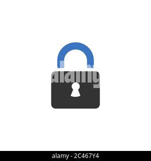 Padlock flat icon isolated on white background. Stock Vector