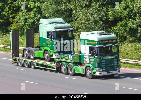 Scania Tractor Units Haulage Delivery Trucks Lorry Transportation Truck Cargo Daf Xf Vehicle Delivery Commercial Transport Industry Scotland Supply Chain Freight On The M6 At Lancaster Uk Stock Photo Alamy