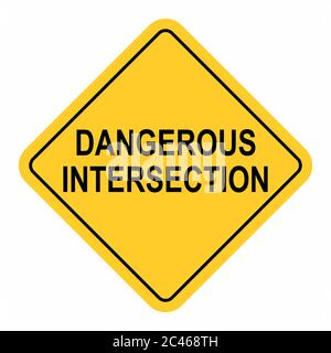 Dangerous intersection traffic sign Stock Vector