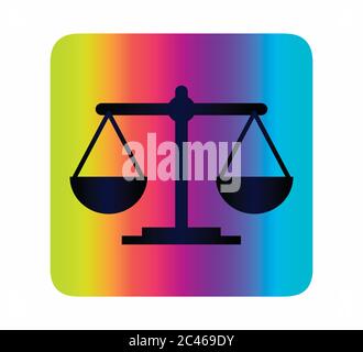 Scales of justice neon vector icon isolated Stock Vector