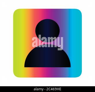 user flat neon icon vector isolated Stock Vector