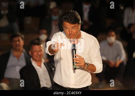 Matteo Renzi in Naples, Italy on June 23, 2020 attend the book event titled 'La Mossa Del Cavallo'  (Photo by Salvatore Esposito/Pacific Press/Sipa USA) Stock Photo