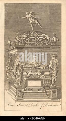 Tomb of Lewis/Ludovic Stewart Duke of Lennox & Richmond, Westminster Abbey 1756 Stock Photo