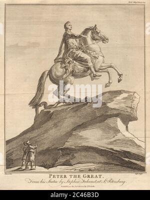 Peter the Great Equestrian Statue St. Petersburg. Falconet. Bronze Horseman 1783 Stock Photo