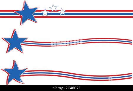 Stars and stripes with red, white and blue - vector illustration Stock Vector