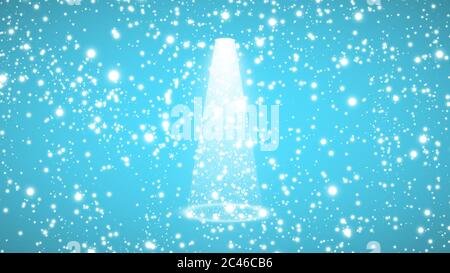 Vector blue background and Lights Shiny Christmas tree and snow Isolated on Transparent Background for your design. White tree as symbol of Happy New Stock Vector