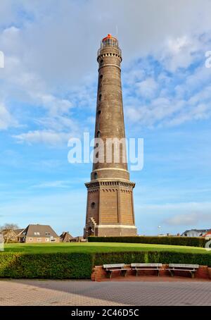 New Lighthouse at the North Sea island of Borkum Stock Photo