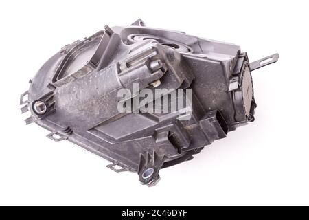 Rear view spare part for sale at an auto-parsing or car body repair after an accident and damage in service on a white isolated background in photo st Stock Photo