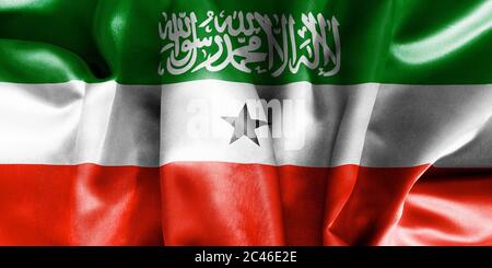 Somaliland flag texture creased and crumpled up with light and shadows Stock Photo