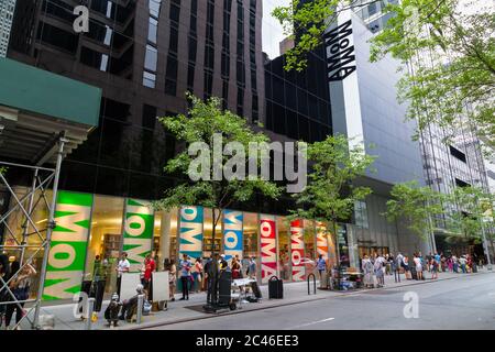 NEW YORK CITY, USA -  30TH AUGUST 2014: The outside of the Moma Museum in central New York. People can be seen outside Stock Photo