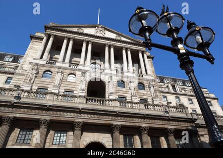 Bank of England on Threadneedle Street in the City of London, London, England, United Kingdom, Europe Stock Photo