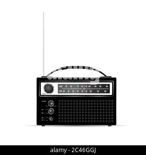 old and retro radio vector art illustration Stock Vector