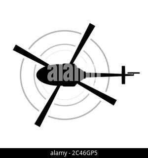 helicopter icon vector black silhouette army transportation Stock Vector