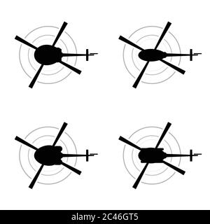 helicopter vector illustration in black color Stock Vector
