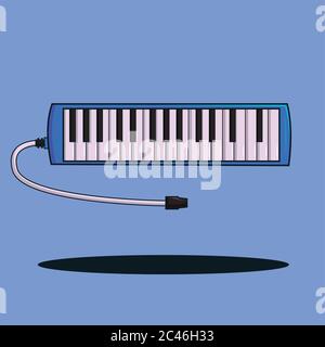 Melodica Vector Illustration. Musical Instrument Concept. Flat Cartoon Style Stock Vector