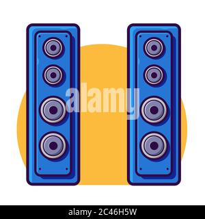 Audio speaker vector illustration. Flat cartoon style Stock Vector