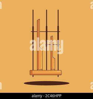 Angklung Vector Illustration. Musical Instrument Concept. Flat Cartoon Style Stock Vector