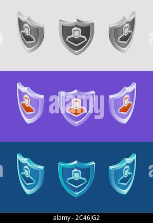 Cyber-Security Shield of Personal Data Stock Vector