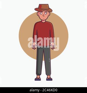 Vector Illustration of a Farmer. Mascot Cartoon character Stock Vector