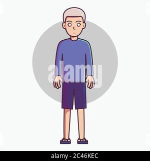 Pale People Vector Illustration. Mascot Cartoon character Stock Vector